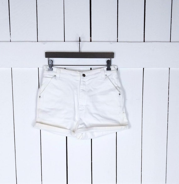 Vintage off white cotton denim shorts/high waisted