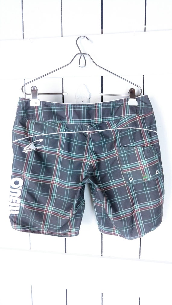 90s vintage ONeill womens plaid board shorts/swim… - image 3