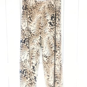 90s vintage animal print wide leg palazzo slinky stretch pants