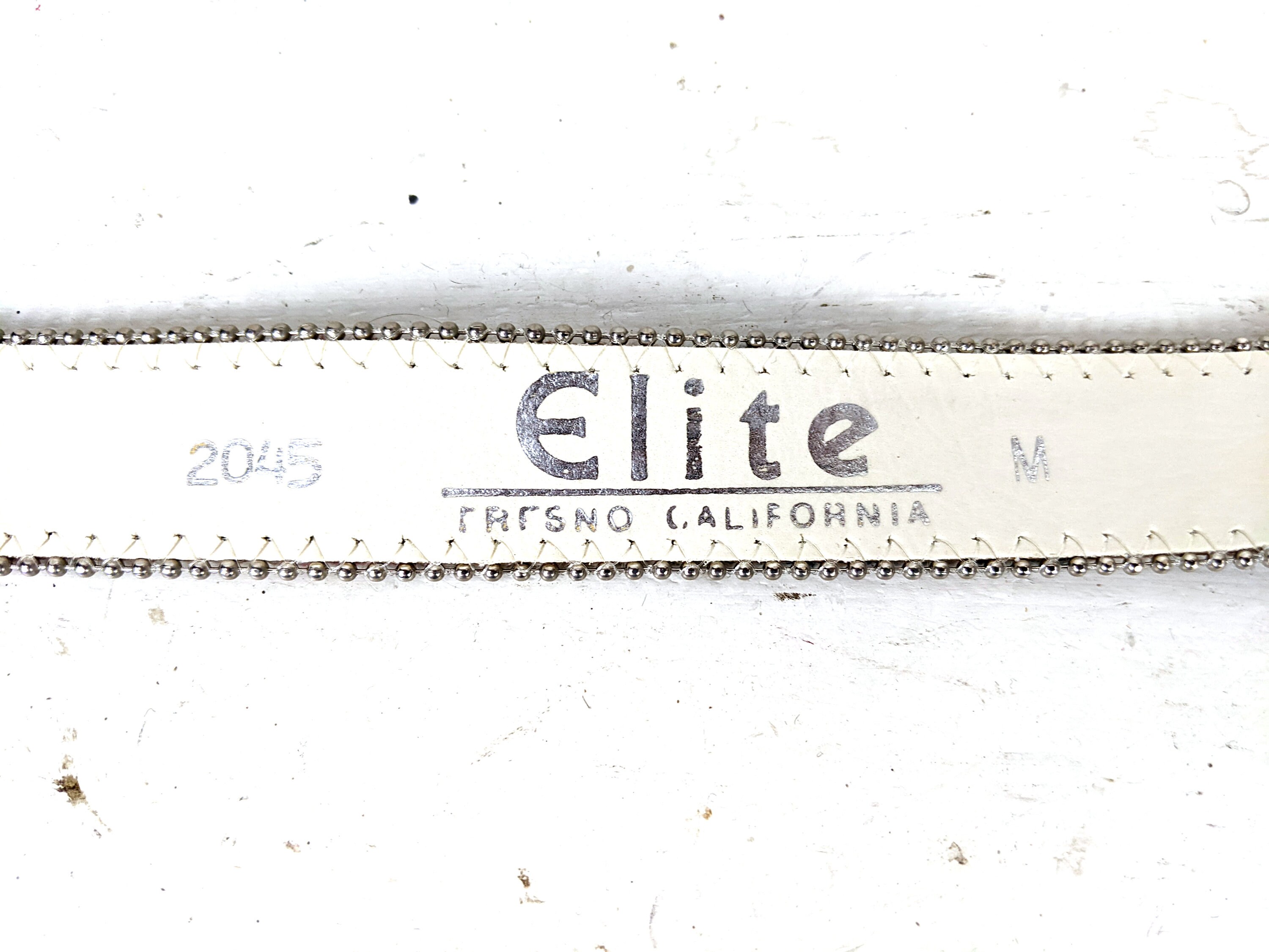 Vintage Elite striped woven fabric bead trim belt Elite Fresno California Belt M 30-32 main image 4