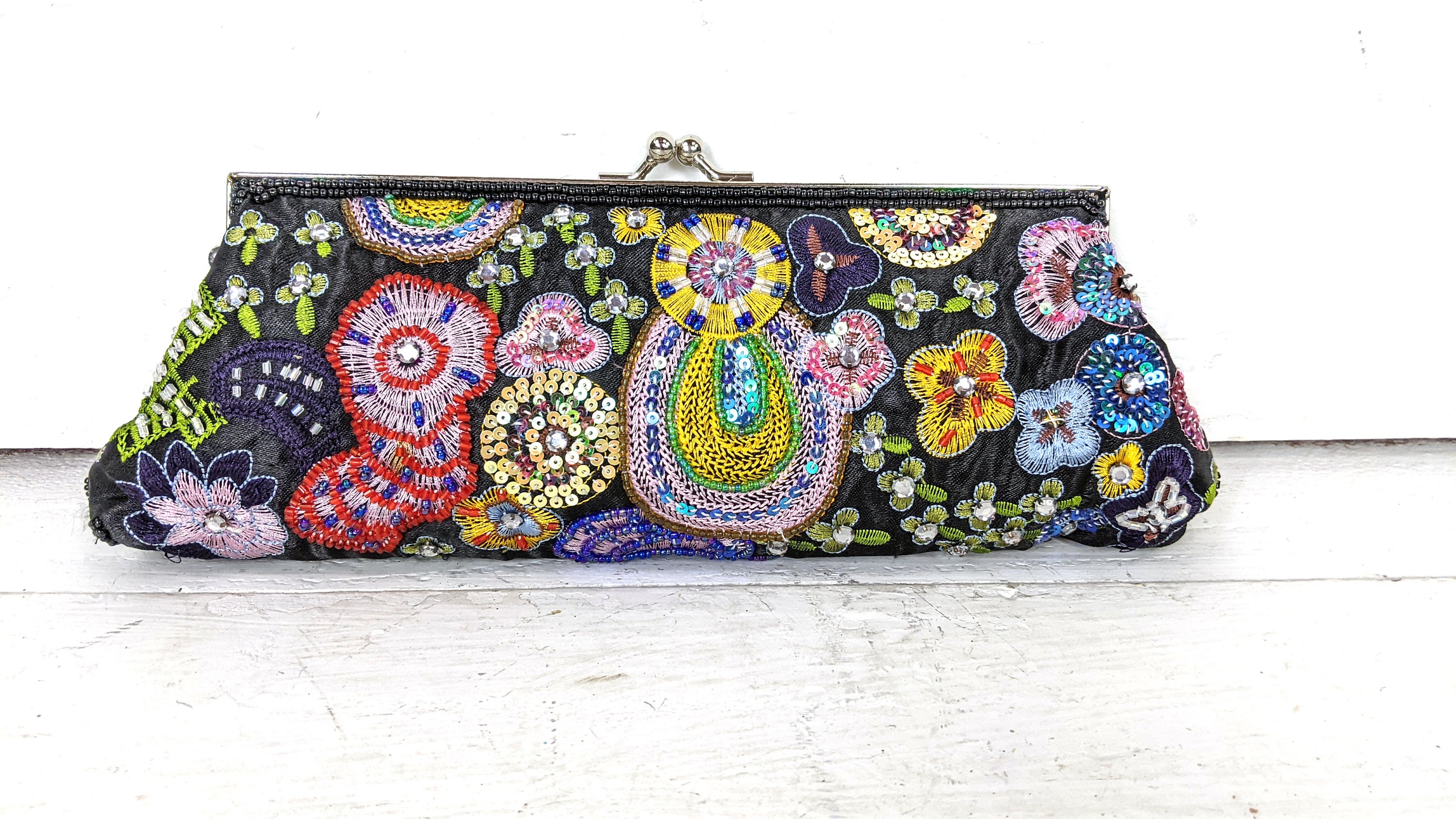 【追跡あり!】ALDO Quincey メッシュ バレエフラット ★バックル 90s Vintage Aldo Black Satin Floral Embroidered Beaded