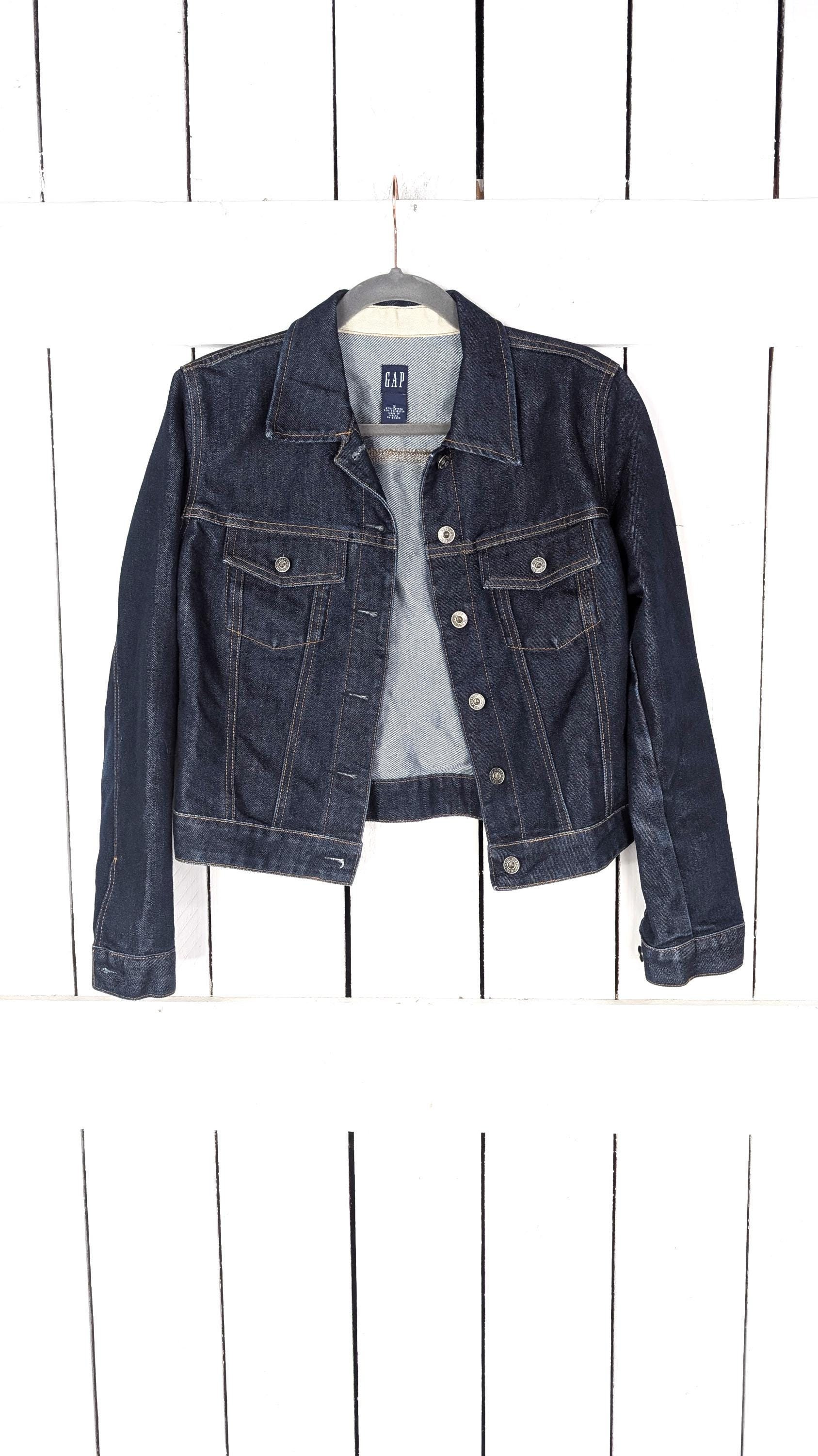 90s old gap denim jaket オールドギャップ オールドGap 90s GAP Dark Blue Denim Jean Jacket - Etsy