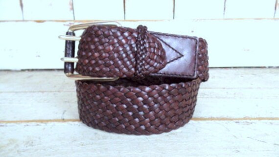 Michael Kors Brown Leather Braided Belt Braided Leather Belt, BROWN | Michael Kors KWT main image 3