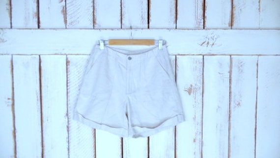 Vintage Liz Claiborne cotton linen cuffed shorts/… - image 2