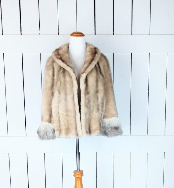 Vintage Glenoit faux mink fur capelet stole wrap - image 1