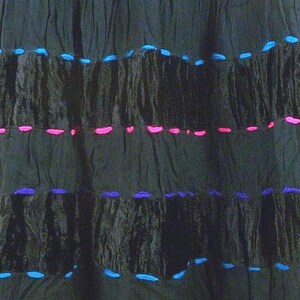 Vintage black yarn velvet crinkle boho skirt