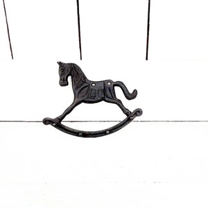 Black wrought iron metal rocking horse hook organizer hanger/western necklace/jewelry/belt hanger organizer