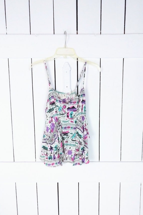 90s vintage ivory/colorful tribal print Billabong 