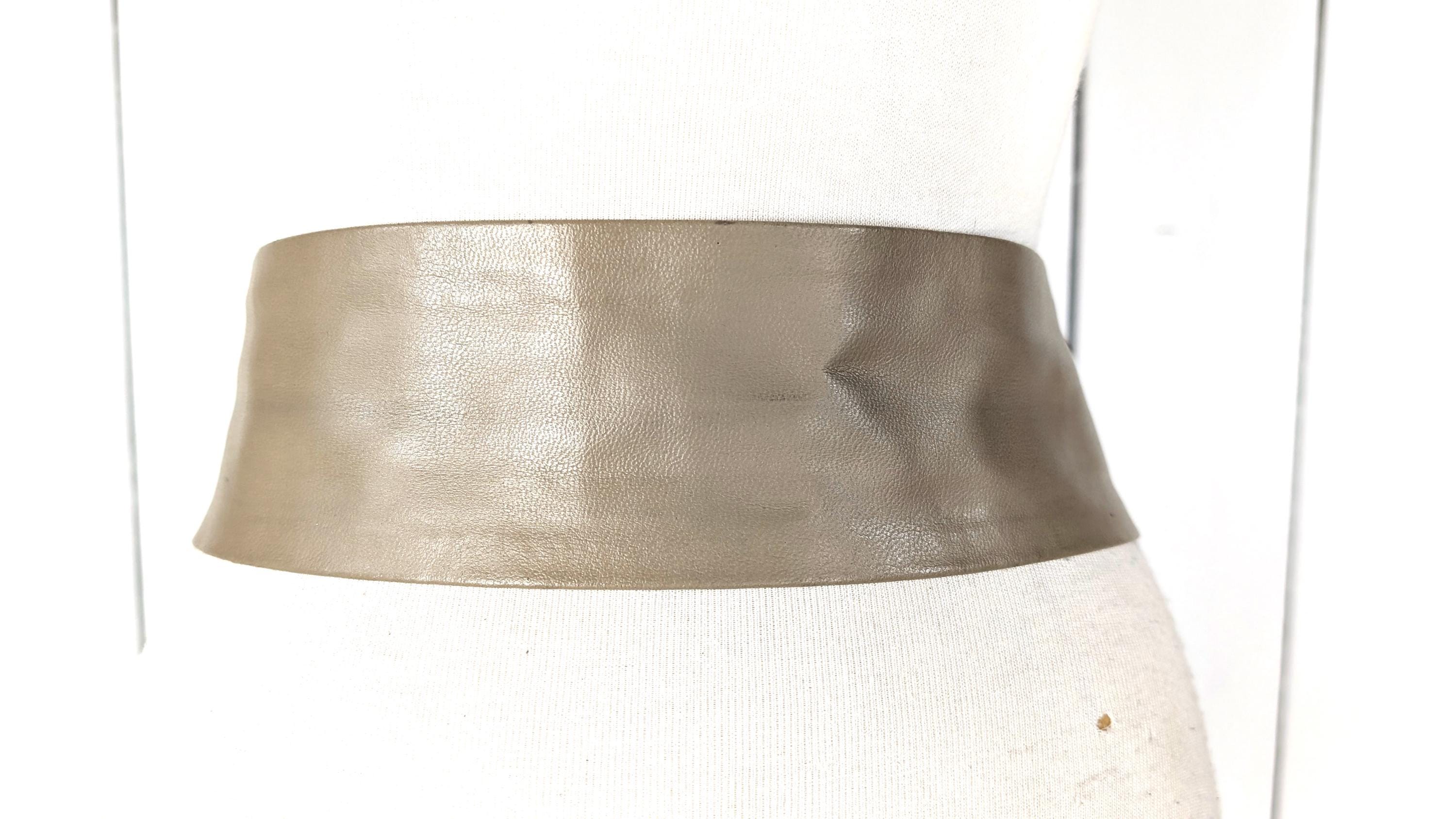 Vintage Tan Taupe Faux Leather Cinch Belt - Etsy display picture 2