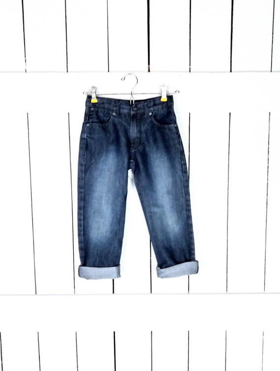 Kids Dark Blue Faded Denim Jeans/childrens/boys/girls Slim - Etsy