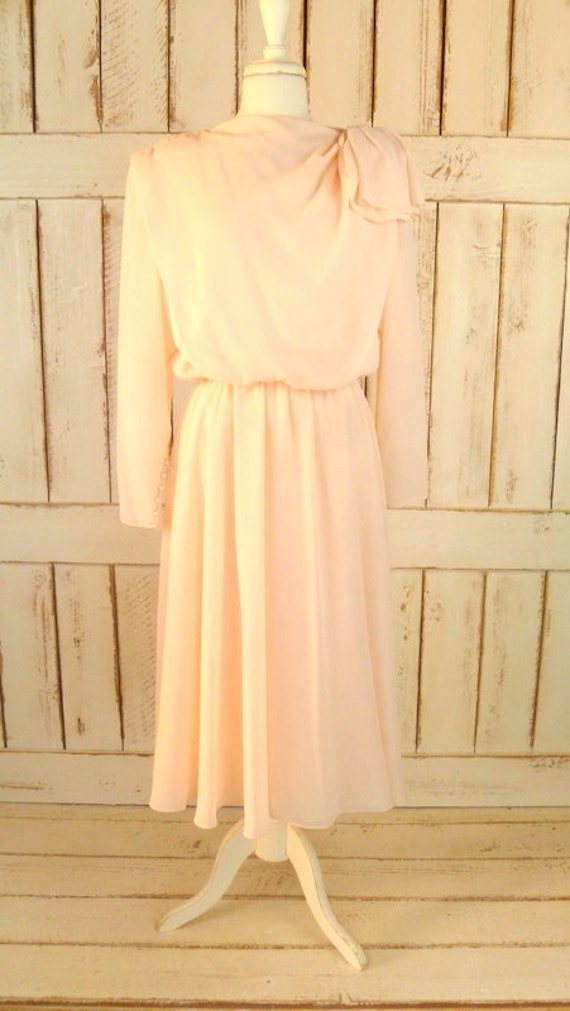 Soft pink sheer vintage evening dress