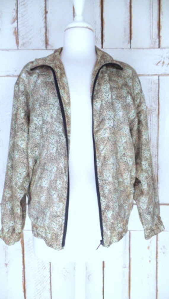 Vintage leopard face print silk windbreaker joggi… - image 2