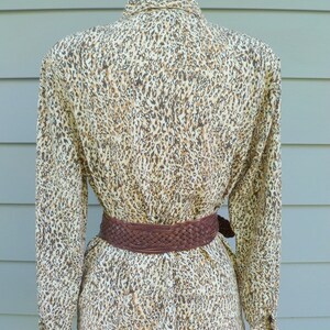 Vintage cheetah print long sleeve blouse/petite large image 4