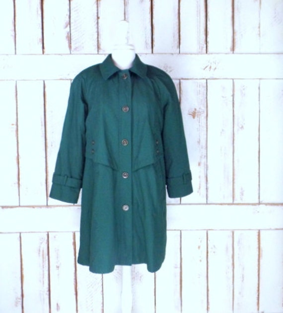Vintage Misty Harbor green rain over coat/green tr