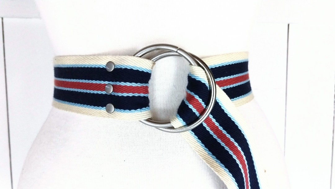 Vintage 90s Wide Striped Woven Cloth Chord Sash Belt - Etsy