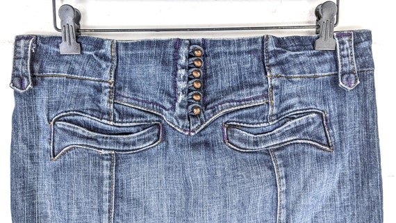Arden B dark blue jean denim stretch pencil skirt - image 4