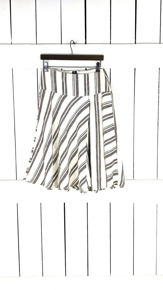 GAP striped linen summer midi skirt 2R