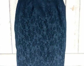 90s black short lace pencil skirt