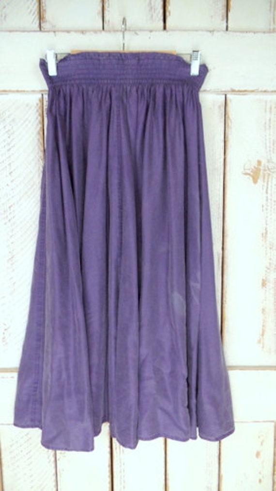 Vintage Liz Wear purple silk stretch waist midi s… - image 2