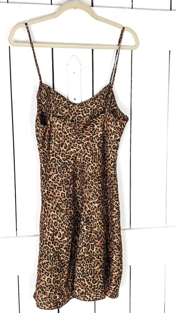 90s vintage animal print silky leopard lingerie t… - image 3