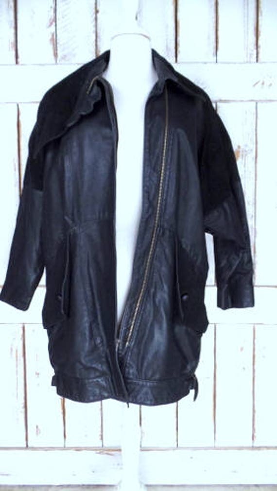 80s vintage Gino di Giorgio black  suede leather … - image 2