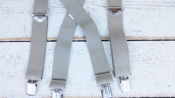 Beige/tan wide stretch clip suspenders/tan braces… - image 3