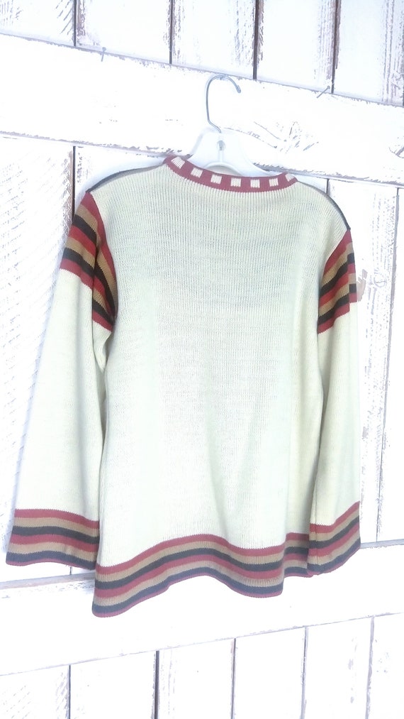 Vintage 70s tribal southwestern knit pullover swe… - image 3