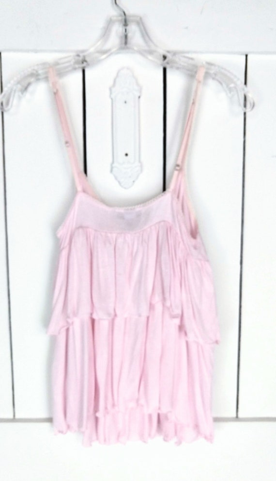 Victoria Secret Sleep Shirt Tank Top XL Sleeveless Camisole Ribbed Ruffle Trim Victoria Secret Sleep Shirt Tank Top XL Sleeveless Camisole Ribbed Ruffle Trim