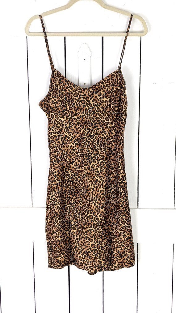 90s vintage animal print silky leopard lingerie t… - image 4