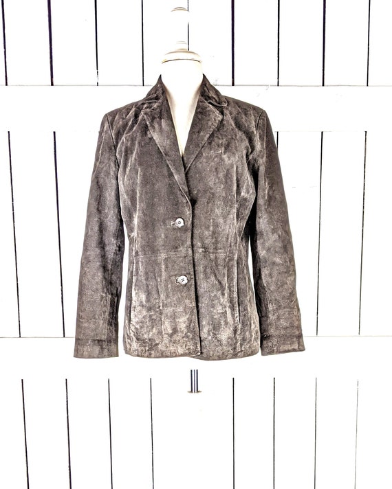 Vintage Siena brown suede leather blazer jacket