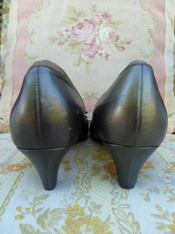 Vintage bronze leather ballet style shoes/leather… - image 2