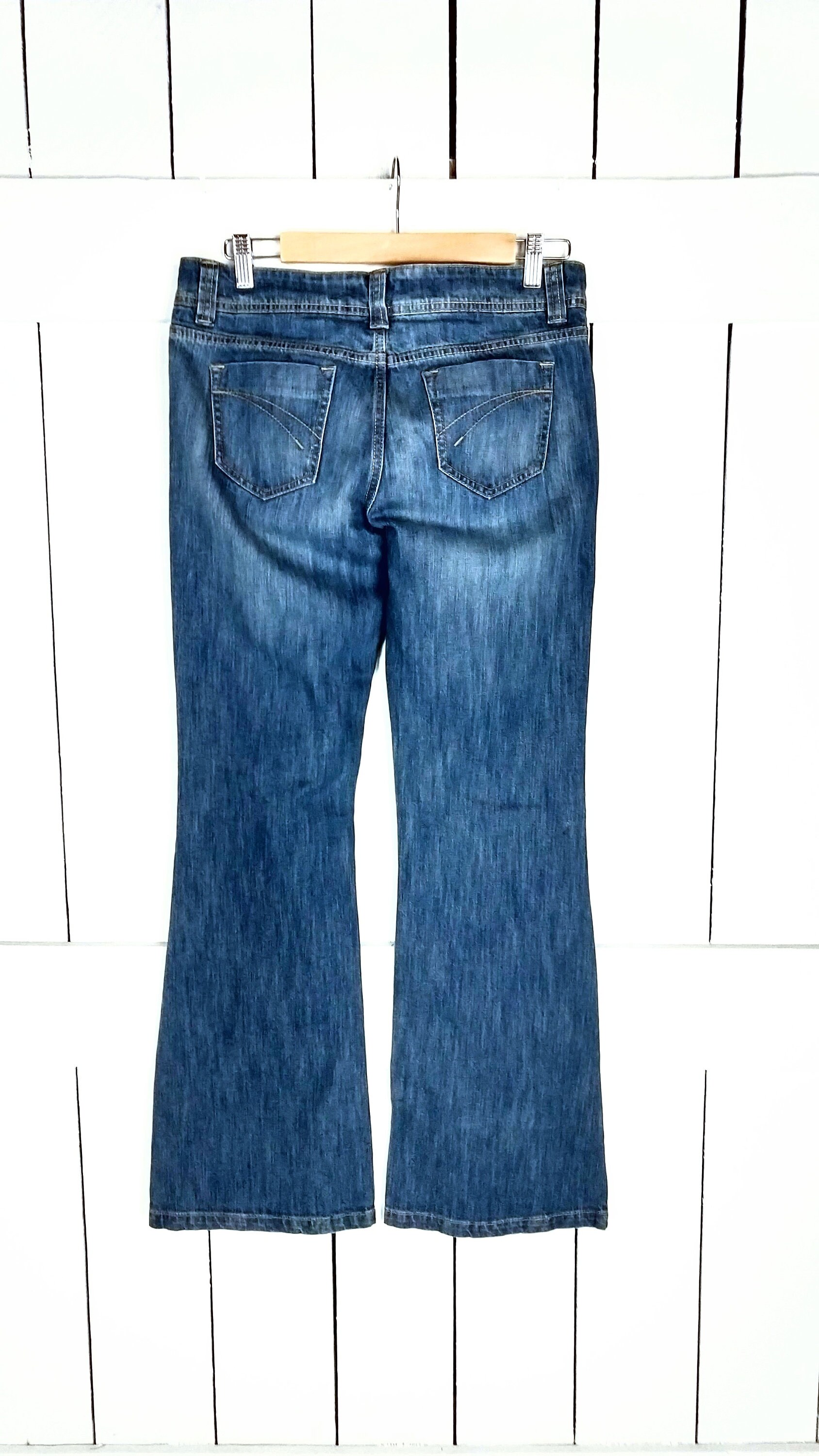 90s Blue Jean Denim Boot Cut/flare Low Rise Stretch Jeans/11