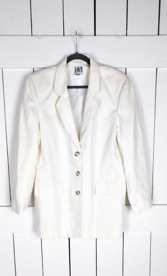 JRT by Newport News ivory linen blazer jacket