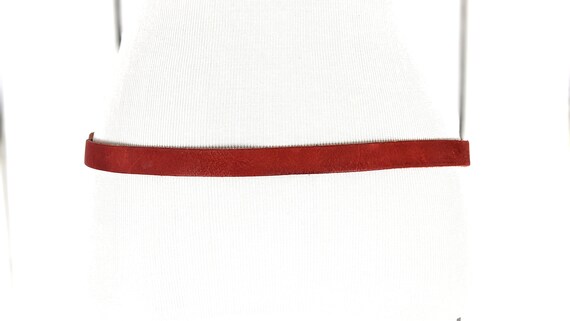 Buy Vintage Red Skinny Leather Belt Large Online in India - Etsy display picture 1