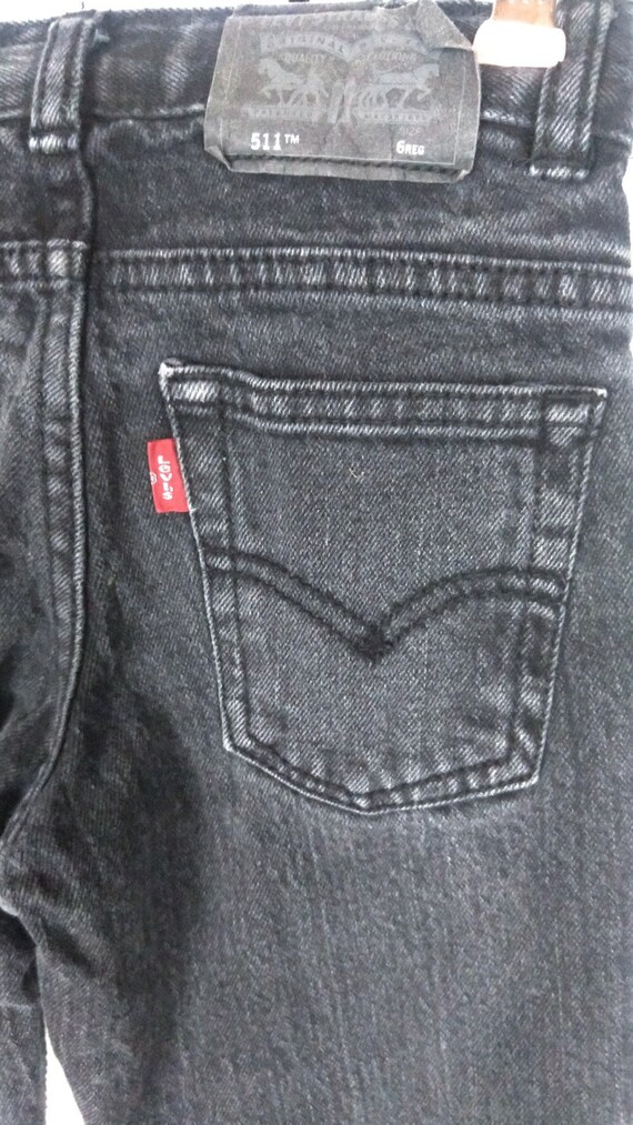Kids black faded Levis 511 slim denim jeans/child… - image 3