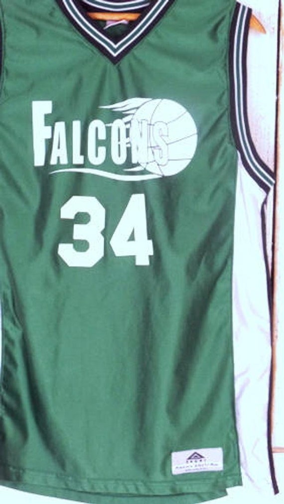 90s Falcons Basketball green/white poly nylon ath… - image 3