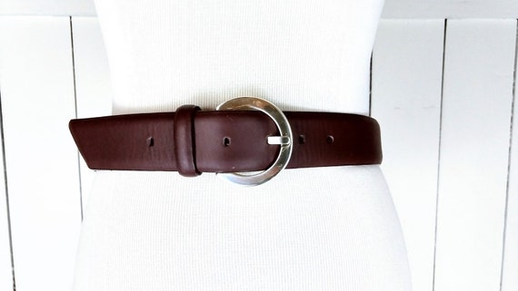 Liz Claiborne Brown Wide Leather Belt/vintage Brown Liz Belt 