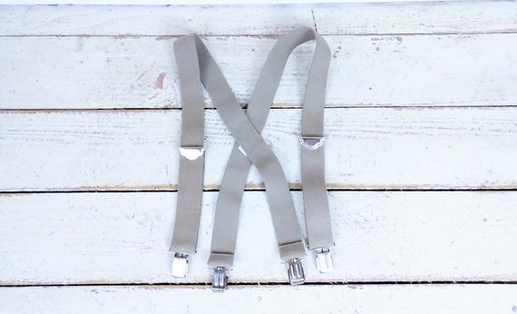 Beige/tan wide stretch clip suspenders/tan braces… - image 1