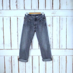Vintage 501 sbiadito grigio nero pulsante fly denim jeans