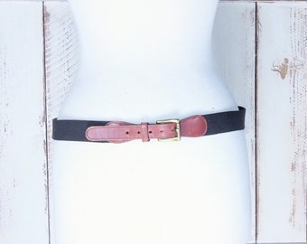 Vintage Khaki Riveted Belt With Rectangular Buckle - Etsy display picture 1