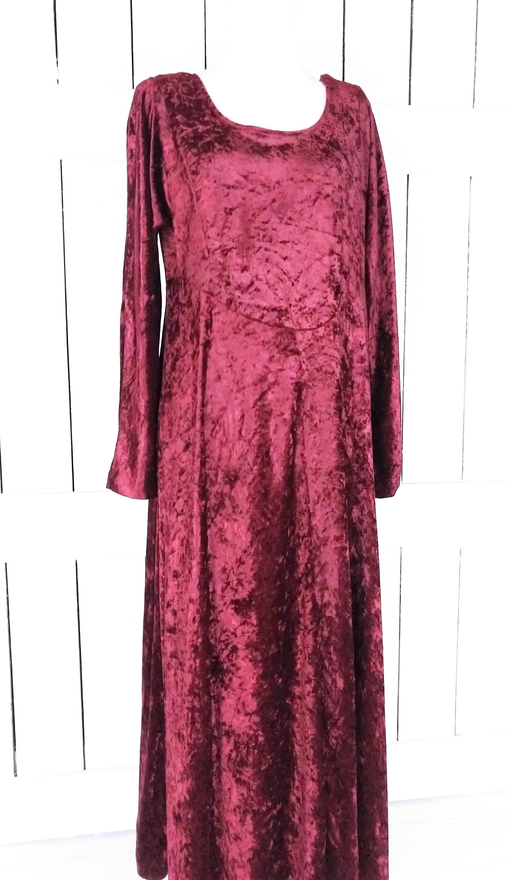 Vintage 90s All That Jazz Stretch Velour Crushed Velvet Maxi