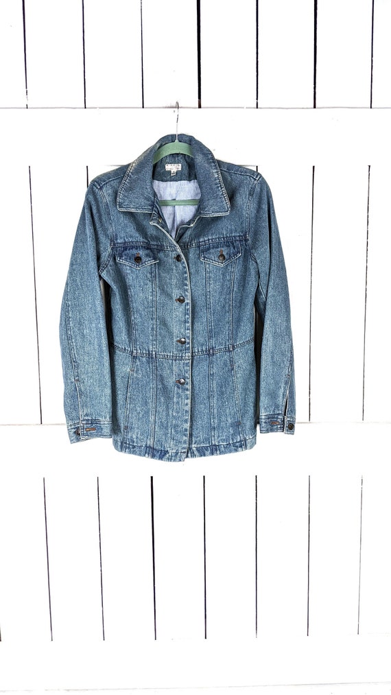 90s vintage blue jean denim lined chambray jacket