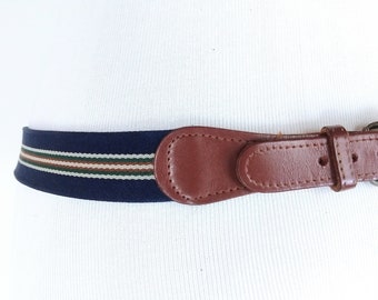 Polo Ralph Lauren Stretchy Belt Signature Striped Navy Blue Red Gold Women 12 Ralph Lauren Striped Belts for Women for sale | eBay main image 4