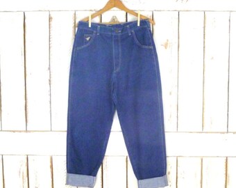 80er Wrangler high waisted konische bein dunkelblau denim vintage jeans/junior fit high waist jeans/taille 30"