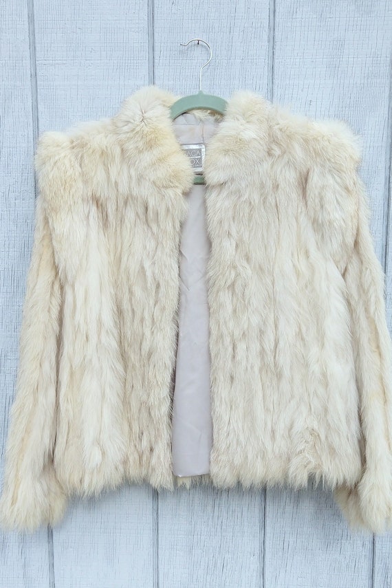 80s vintage Saga Fox  silver grey fox fur coat jac