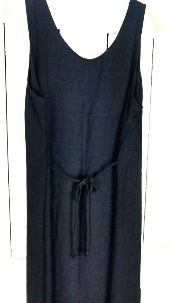Vintage black sleeveless column maxi dress/long b… - image 2