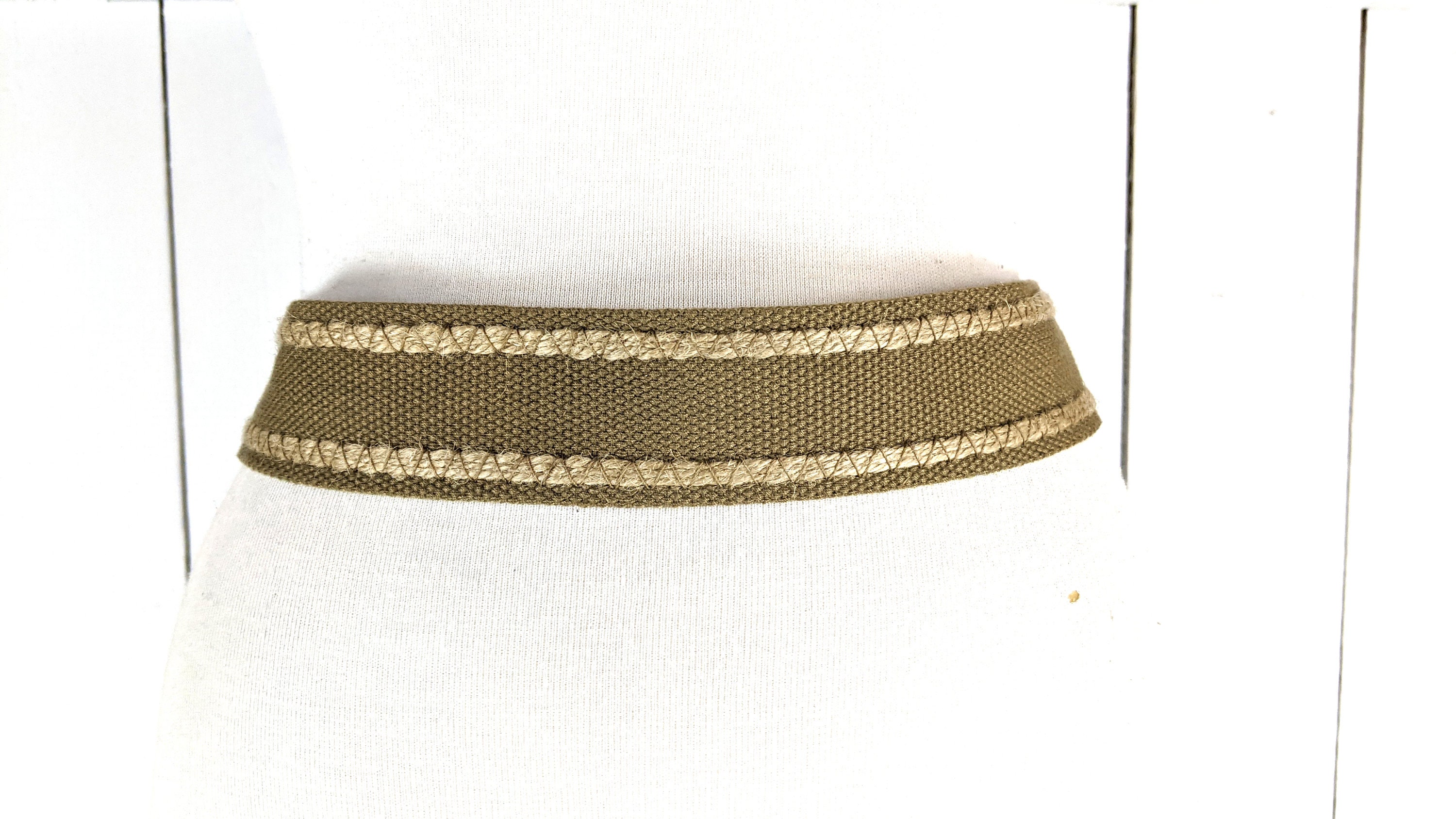 Vintage 90s Wide Striped Woven Cloth Chord Sash Ribbon Belt  display picture 2