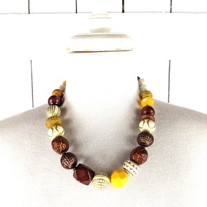 Vintage chunky beaded boho tribal necklace