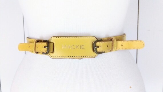 Vintage yellow Mackie leather saddle bridle belt/… - image 4
