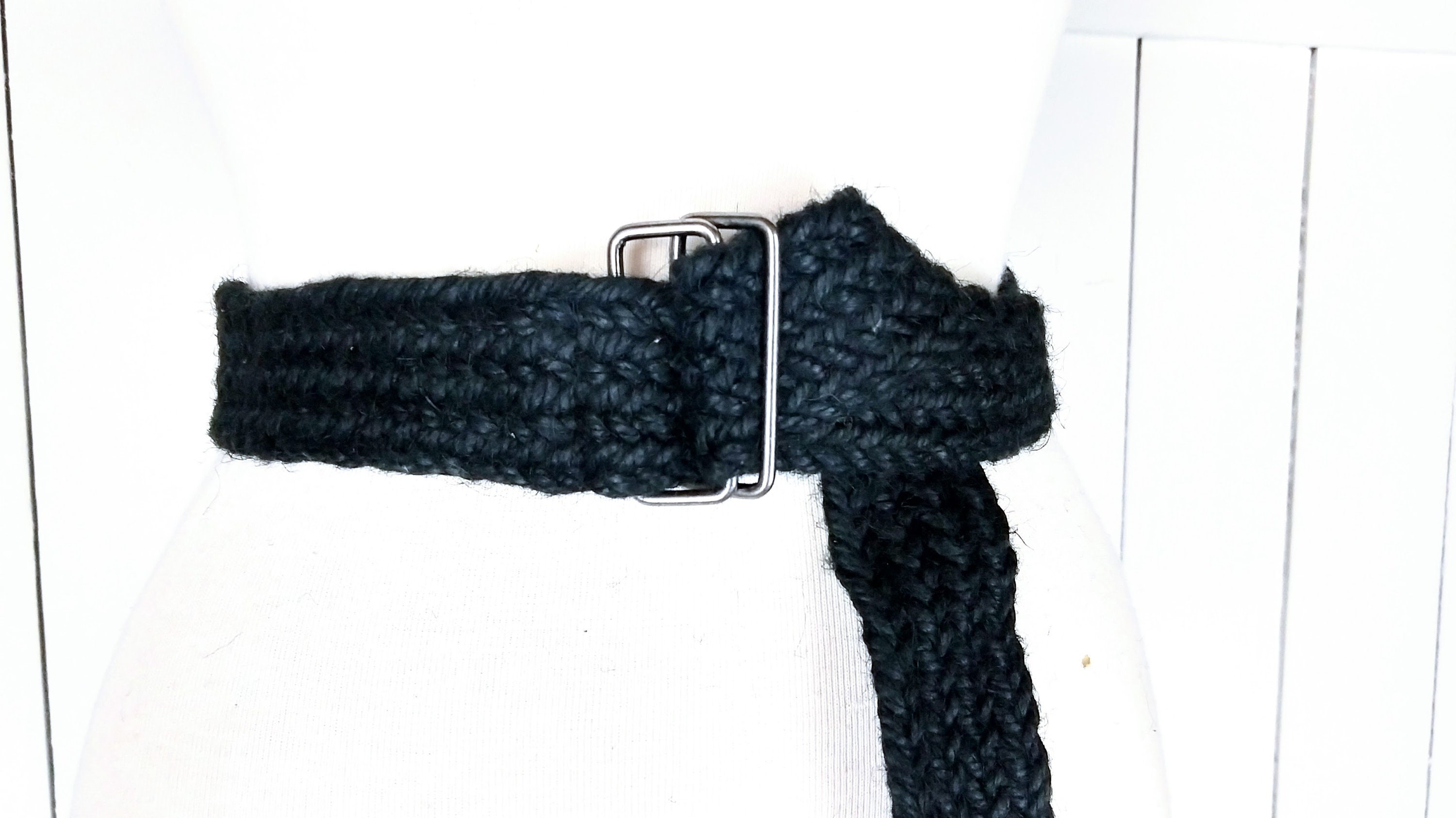 90s vintage wide black jute braided chord belt Vintage Braided Belt - Etsy main image 3